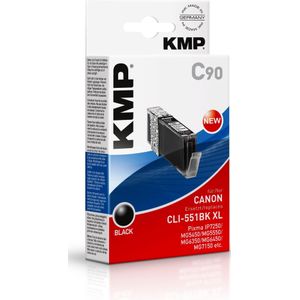 KMP, Inkt, C90 inktcartridge comp. met Canon CLI-551 BK XL (BK)