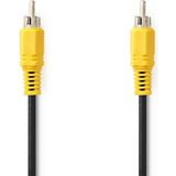 Nedis Composiet videokabel RCA vernikkeld 480p 5,00 m Rond PVC Zwart Label (5 m, RCA), Audiokabel