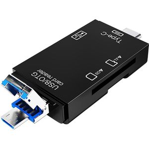 Vakoss - TC-R425X - Geheugenkaartlezer - Zwart - USB 3.0 - Micro USB - USB-C