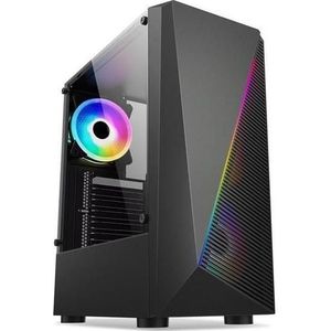 1st Cool SHARK 2 kast, medium tower, AU, USB 3.0, zonder voeding, RGB ventilator, transparant zijpaneel (ATX), PC-behuizing, Zwart