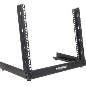 Intellinet - 19 2Post DesktopLab Rack HE Flatpack - Zwart - Staal - 8 Havens