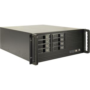 Intertech INTER-TECH IPC 4U-4508 Storage 48,26cm 19inch behuizing voor professionele netwerkoplossingen (4 HE, 19 inch rek), Serverkast, Zwart