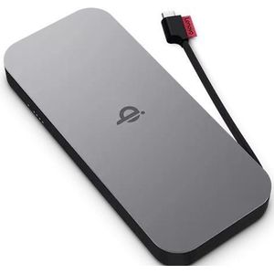 Lenovo Go USB-C Mobiele Power Bank + Qi Draadloos (10000 mAh, 27 W, 38.50 Wh), Powerbank, Zwart