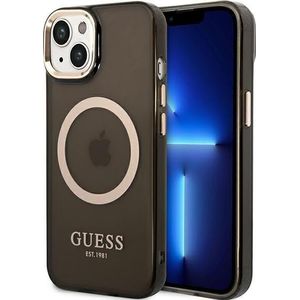 Guess Doorzichtig MagSafe-compatibel hoesje voor Apple iPhone 14 - zwart (Smartphone), Smartphonehoes, Goud, Zwart