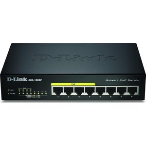 D-Link DGS-1008P - Netwerkswitch - 8 Poorten - Unmanaged - PoE