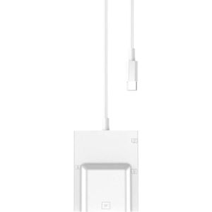 PowerGuard CardStorage USB-C naar SD, MicroSD, CF, MS Cardreader Fotoadapter (USB-C), Geheugenkaartlezer, Wit