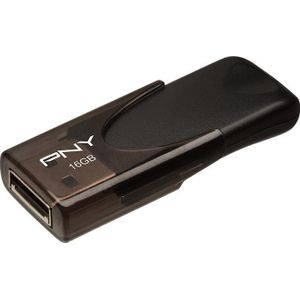 PNY ATTACHE 4 USB 2.0 16GB (16 GB, USB-A), USB-stick, Zwart