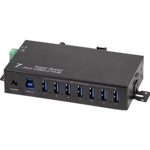 LogiLink - 7-poorts Hub - Zwart - USB 3.0 - Industrieel Design - 5 Gbit/s