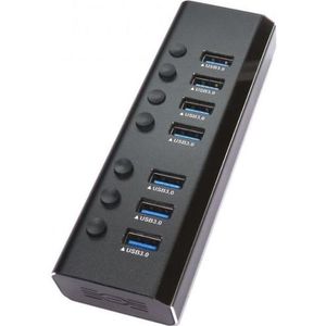 Cables Direct CDL 7-poorts USB 3.0 hub (7 Havens), Docking station + USB-hub, Zilver