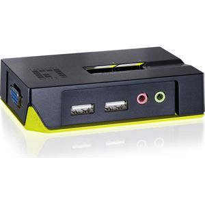 LevelOne - KVM-0221 - KVM-Switch - Zwart - 2-poorts met Audio Ondersteuning