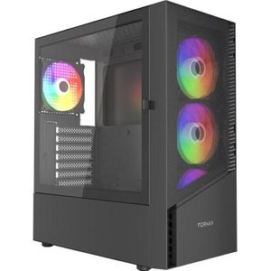 Gembird - Fornax 4300 - PC-behuizing - Zwart - Gaming-behuizing ATX met ARGB-verlichting