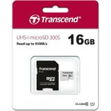 Transcend - 300S - Geheugenkaart - Zilver - 16 GB - U3 - UHS-I