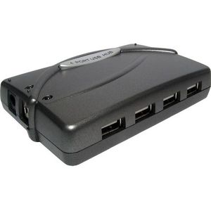 Cables Direct CDL 4-poorts USB2.0 hub - voeding (USB-A, 4 ports), Docking station + USB-hub, Zwart