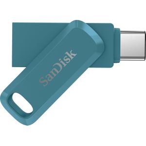SanDisk Ultra Dual Drive Go USB Type-C Navagio Bay Global 400MB/s 256GB (256 GB, USB 3.2, USB C), USB-stick, Blauw