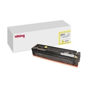 Viking - CF402X - Tonercartridge - Geel - Compatibel met HP 201X
