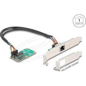 Delock Mini PCIe I/O PCIe full size 1 x RJ45 Gigabit LAN (Mini PCI Express), Netwerkkaarten