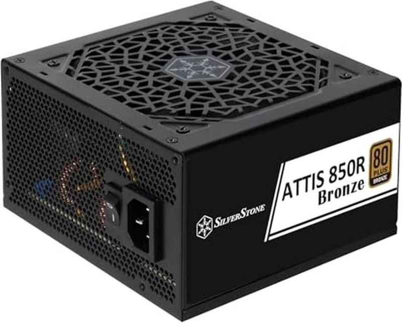 Silverstone SST-AT850R-BF - 80 PLUS Bronze 850 ATX 3.1 ATX power supply, silent 120mm fan and flat c (850 W), PC-voedingseenheid, Brons