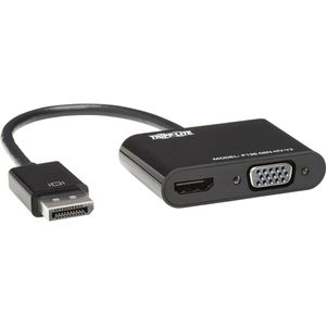 Eaton DisplayPort naar VGA/HDMI All-in-One Converter Adapter DP ver 1.2 4K 30Hz HDMI (HDMI, 15 cm), Data + Video Adapter, Zwart