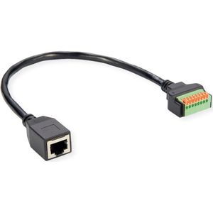Telefoonkabel - Zwart - Afgeschermd STP - 1x RJ45 en 1x 8-pins Klemmenblok