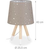 Nachtlamp - Grijs - Kinderlamp - 40 cm Hoog - E14-fitting - Ronde Lampenkap