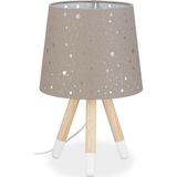 Nachtlamp - Grijs - Kinderlamp - 40 cm Hoog - E14-fitting - Ronde Lampenkap