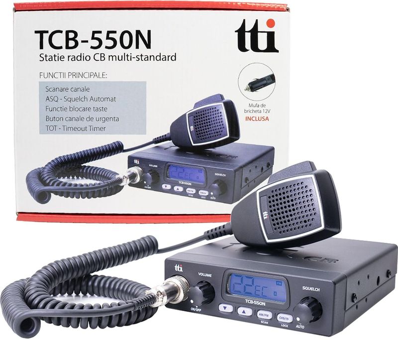 CB TTi TCB-550 N - Walkietalkie - Zwart - Frequentie 26,965–27,405 MHz
