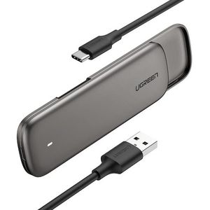 Ugreen Behuizing voor M.2 NGFF SATA SSD 6 Gbit/s USB-C 3.1 Gen2 (M.2 2230, M.2 2240, M.2 2260, M.2 2242), Harddisk behuizing, Grijs