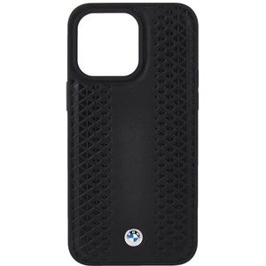 BMW BMHCP15X22RFGK iPhone 15 Pro Max 6,7"" czarny/zwart Leer Diamantpatroon (iPhone 15 Pro Max), Smartphonehoes, Zwart