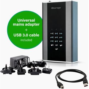 iStorage diskAshur DT2 256-bit 30TB (30 TB), Externe harde schijf, Zwart