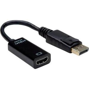 Roline ADATTATORE DP-HDMI M/V HQ 4K 2160P CON CAVO VALUE (HDMI, 15 cm), Data + Video Adapter, Zwart