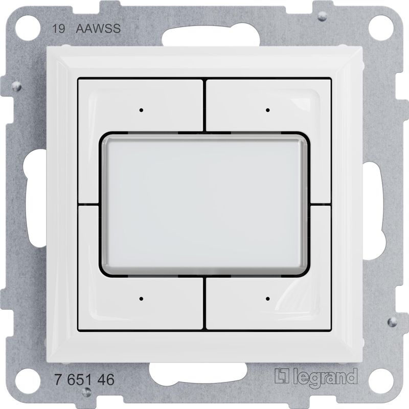 SEANO - 4-Voudige Knop - Thermoplast - 250 Volt - Verlichtbaar