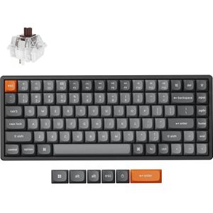 Keychron K2 Max 75% Alu RGB Brown bk H, Muis + Toetsenbord Accessoires, Zwart