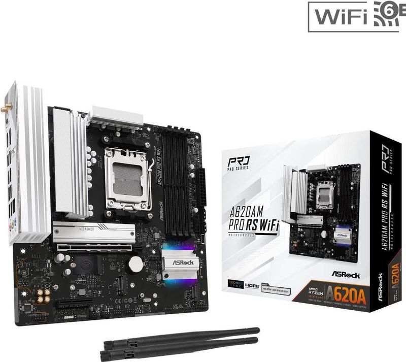 AsRock A620AM Pro RS WiFi - Moederbord - mATX - HDMI/DP - DDR5
