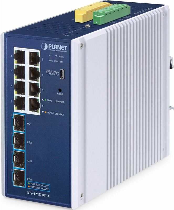 Planet - IGS-4215-8T4X - Managed Switch - Blauw - Zilver - 8 Poorten