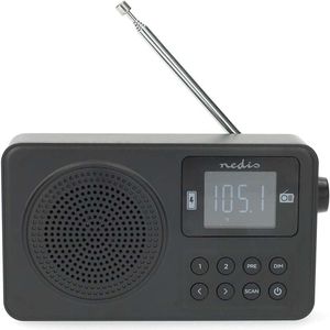 Nedis - RDFM2225BK - Draagbare Radio - Compact - Bluetooth - Zwart