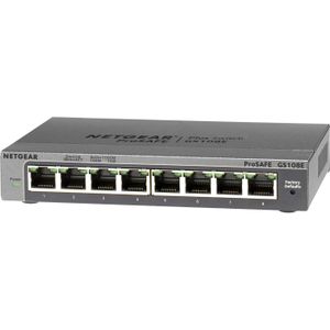 Netgear Gs108e-300pes (8 ports), Netwerkschakelaar, Grijs