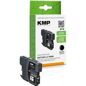 KMP - B77B - Inktcartridge - Zwart - 9,1 ml, Vervangt Brother LC-980BK, Tot 300 pagina's