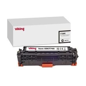 Viking - Tonercartridge - Zwart - Compatibel met Canon 718BK - Tot 3400 pagina's