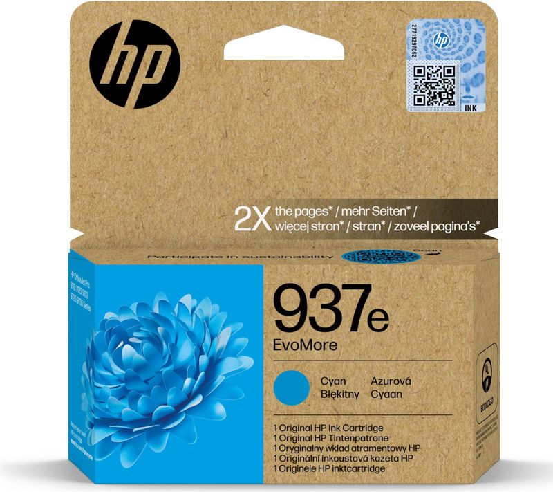 HP 937e EvoMore Cyan Original Ink Cartridge inktcartridge 1 stuk(s) Origineel Hoog (XL) rendement