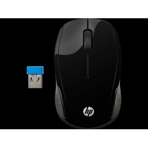 HP 200 Wireless Mouse - Black (Draadloze), Muis, Zwart
