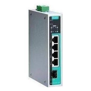 Moxa EDS-G205A-4POE-1GSFP-T - Onbeheerde Gigabit PoE-switch met 4 PoE 101001000BaseT(X)-poorten, Netwerkschakelaar