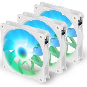 Blackstar Luna UF120 ARGB PWM Fan Pack, white, 120 mm, pack of 3 (120 mm, 3 x), PC ventilator, Wit