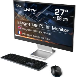 CSL All-in-One-PC Unity U27 (1000 GB, 32 GB, Intel Core i5-1235U, Intel Iris Graphics), PC, Zwart