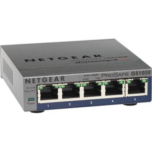 Netgear ProSafe GS105E (5 ports), Netwerkschakelaar, Zwart