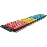 Delock - Patch Panel - 19 Inch - Rood/Geel/Blauw/Groen - Metaal/Plastic - 48x RJ45 Jack