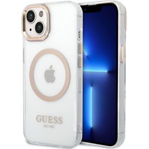 Guess GUHMP14MHTRMD iPhone 14 Plus 6,7"" złoty/goud hard case Metal Outline Magsafe (iPhone 14 Plus), Smartphonehoes, Goud