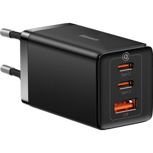 Baseus GaN5 Pro (65 W, Adaptief snel opladen, Snel opladen 3.0, Stroomvoorziening 3.0), USB-lader, Zwart