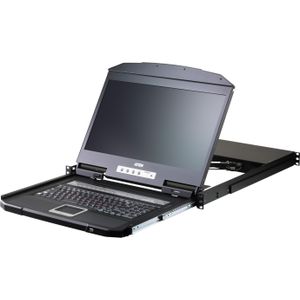Aten CL3116NX - KVM-switch - Zwart - 16-poorts - 18,5 inch LCD-console - PS/2-USB, VGA