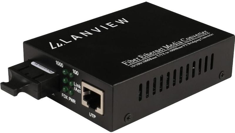 Lanview - LVN-MED-SC-1000BASE-X - Netwerk Media Converter - Zwart - 1000 Mbps