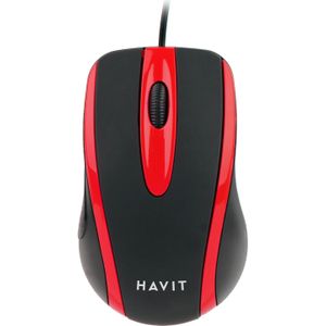 Havit HV-MS753 - universele computermuis, rood en zwart
